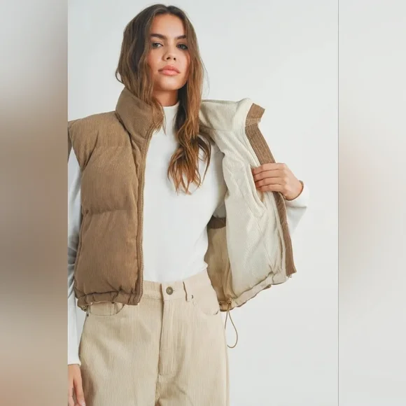 Corduroy Puffer Vest - Picture 3 of 5